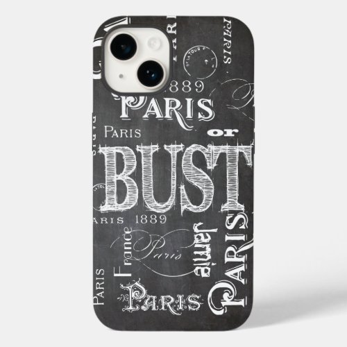 Typography Calligraphy Paris France Eiffel Tower Case_Mate iPhone 14 Case