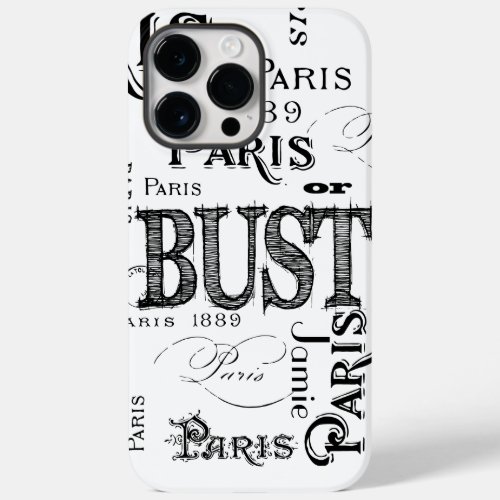 Typography Calligraphy Paris France Eiffel Tower Case_Mate iPhone 14 Pro Max Case