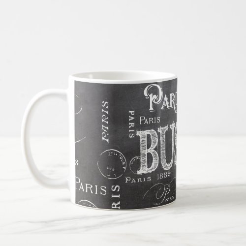 Typography Calligraphy Paris France Eiffel Tower Coffee Mug