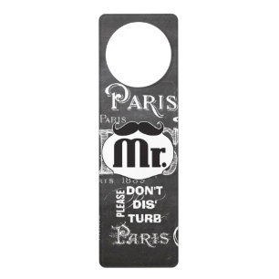 Typography Calligraphy Paris France Eiffel Tower Door Hanger