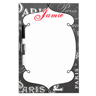 Typography Calligraphy Paris France Eiffel Tower Dry-Erase Board