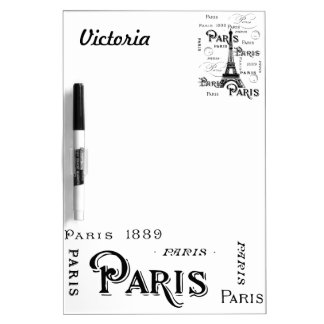 Typography Calligraphy Paris France Eiffel Tower Dry Erase Board
