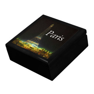 Typography Calligraphy Paris France Eiffel Tower Jewelry Box