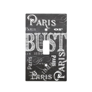 Typography Calligraphy Paris France Eiffel Tower Light Switch Cover