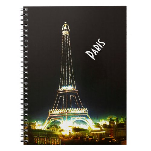 Typography Calligraphy Paris France Eiffel Tower Notebook