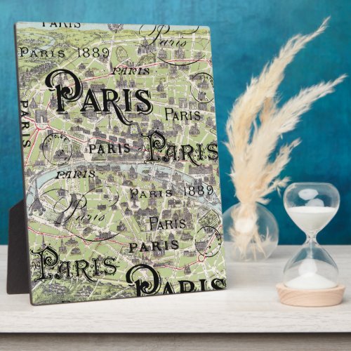 Typography Calligraphy Paris France Eiffel Tower Plaque