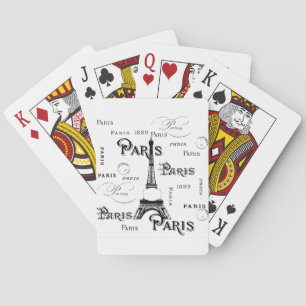 Typography Calligraphy Paris France Eiffel Tower Poker Cards