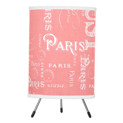 Typography Calligraphy Paris France Eiffel Tower Tripod Lamp