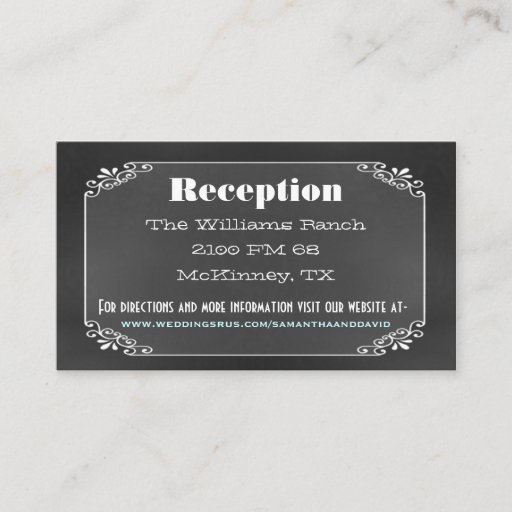 Customizable Rustic Vintage Chalk Board Wedding Enclosure Card Business Card Template