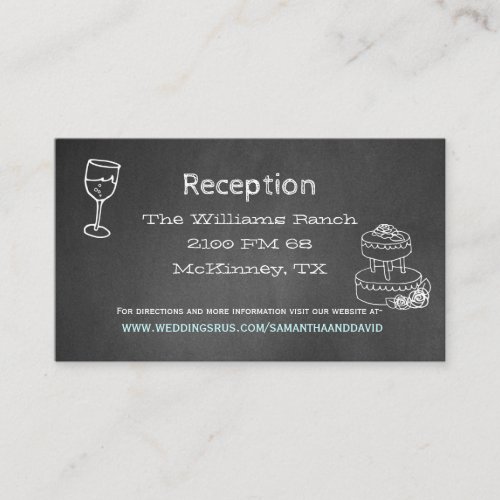 Typography Chalk Board Wedding Reception Card