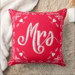 Typography Chalkboard Mrs Brides Pink or Any Color Throw Pillow<br><div class="desc">Chalkboard Vintage Modern Mr. and Mrs. Chalkboard Wedding Pillows.You can Personalize this Beautiful Elegant Vintage Elements Coral, Blue, Gray and White Vintage Bird Pillow to say anything you like or use the existing Mrs.for the Bride/ Wife or buy two one Mrs. and one Mr. for the Newlyweds. Looking for 2nd...</div>