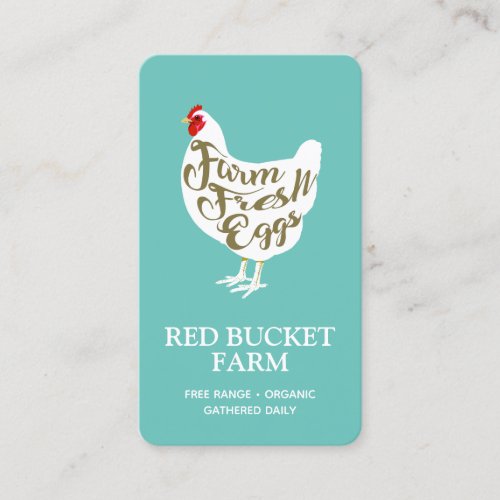 Typography Chicken Farm Fresh Eggs Business Card