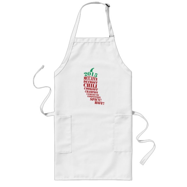Typography Chili Peper | ChiliCook Off Competition Long Apron (Front)