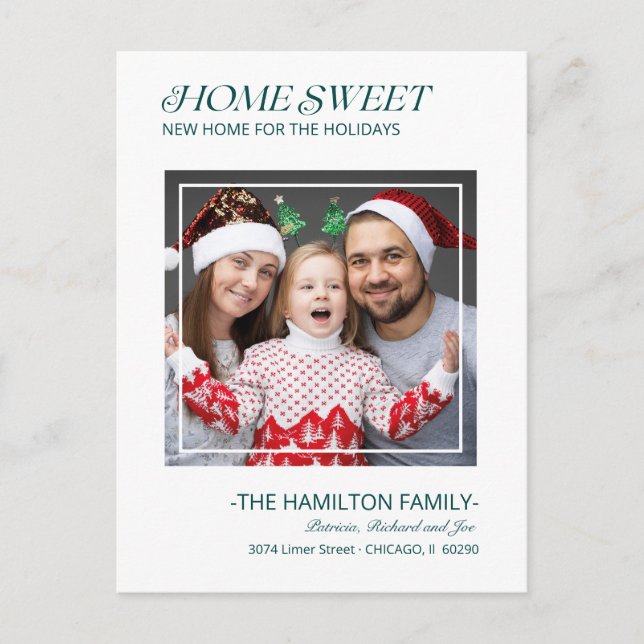 Typography Christmas Moving Announcement Photo (Front)