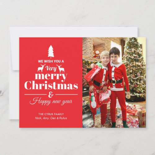 Typography Christmas Photo Card