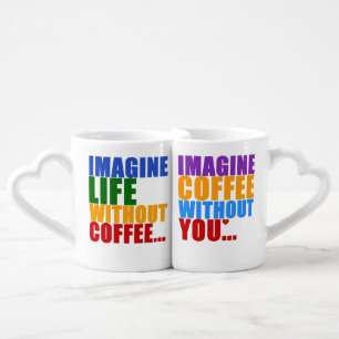 typography coffee partners forever coffee mug set