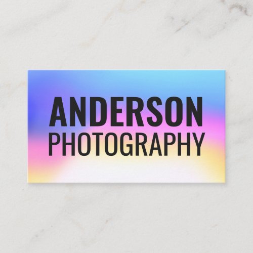 Typography colorful unicorn gradient bold font business card