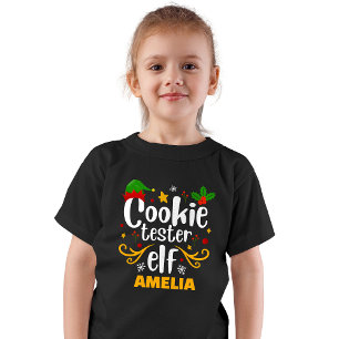 Typography Cookie Tester Elf Family Matching T-Shirt