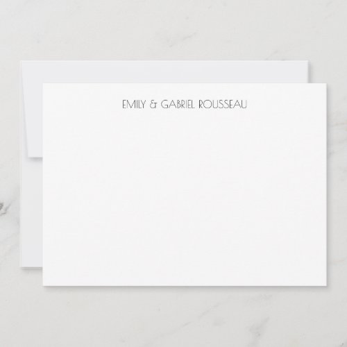 Typography Couple Name Minimalist Note Card