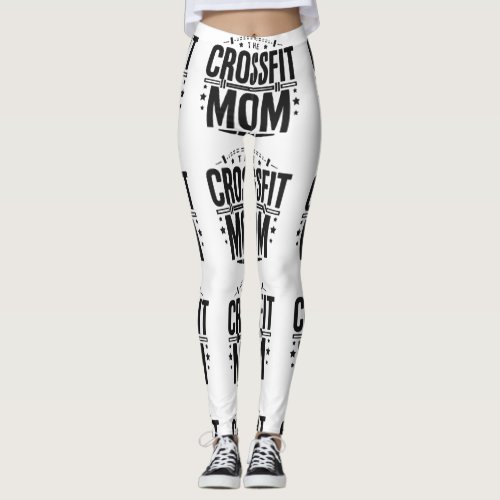 Typography CrossFit Mom Power Leggings