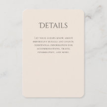 Typography Curved Beige Wedding Details