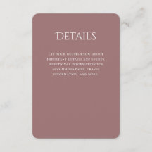 Typography Curved Mauve Wedding Details