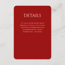 Typography Curved Red Wedding Details