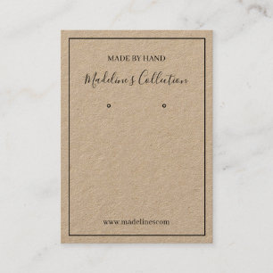 Typography Custom Jewelry Earrings Display Card