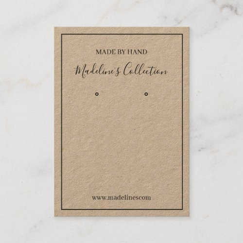 Typography Custom Jewelry Earrings Display Card