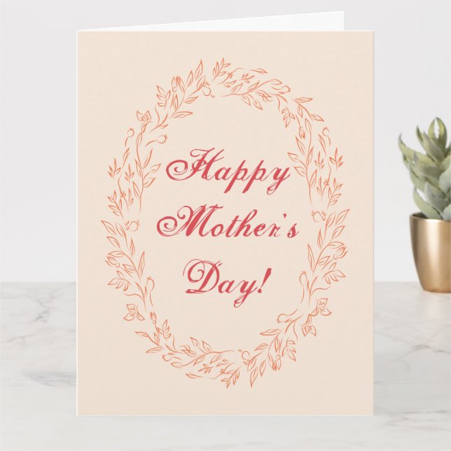 Typography Cute Simple Modern Elegant Mothers Day Card (Small Plant)