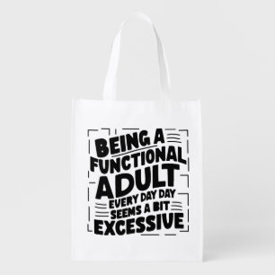 Typography design Motivational Grocery Bag