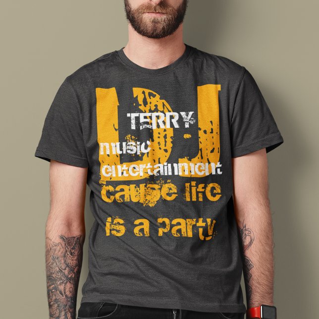 Typography DJ's personalized name T-Shirt (music entertainment)
