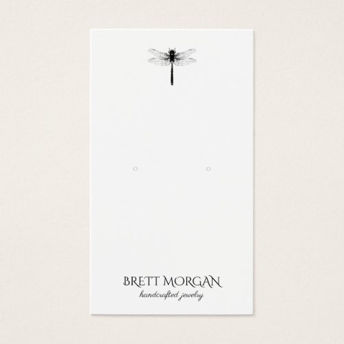 Typography Dragonfly Earring Jewelry Display Card