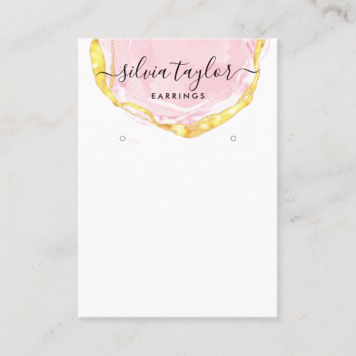 Typography earrings display holder  jewelry blush  business card