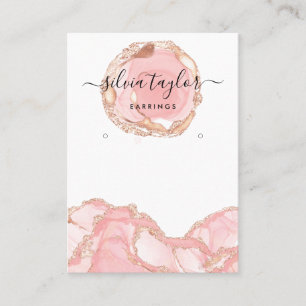 Typography earrings display holder  jewelry blush  business card