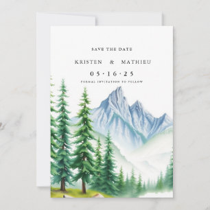 Typography Editable Mountain Save The Date