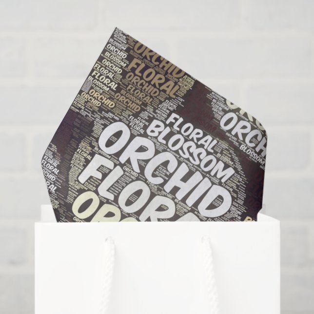 Typography Embedded Word Cloud Rustic Decoupage Tissue Paper (Gift Bag)