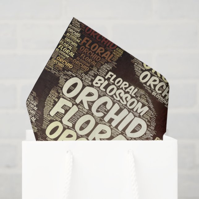 Typography Embedded Word Cloud Rustic Decoupage Tissue Paper (Gift Bag)