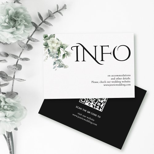 Typography eucalyptus branch and flowers details enclosure card