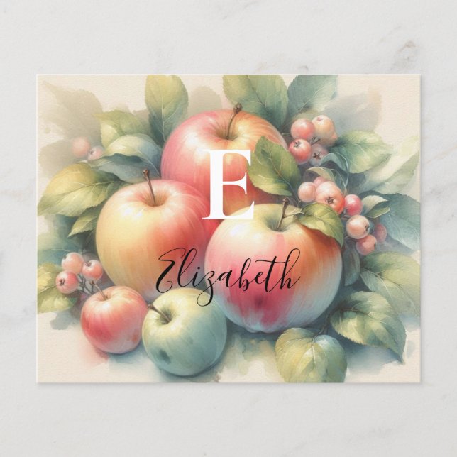 Typography Fall apples pastel colors watercolor (Front)
