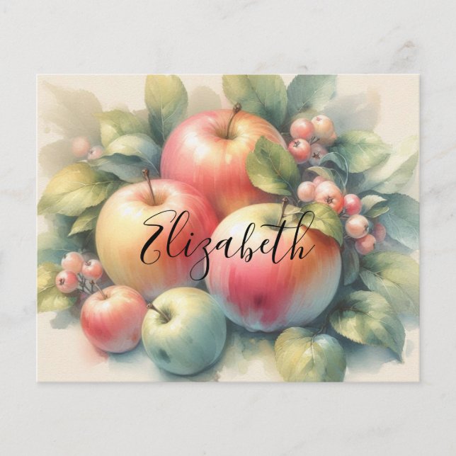 Typography Fall apples pastel colors watercolor  (Front)