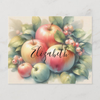 Typography Fall apples pastel colors watercolor