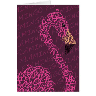 Typography Flamingo Cards