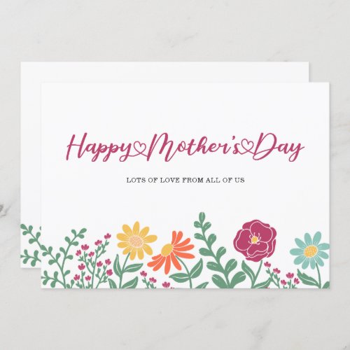 Typography Floral Mothers Day  Card