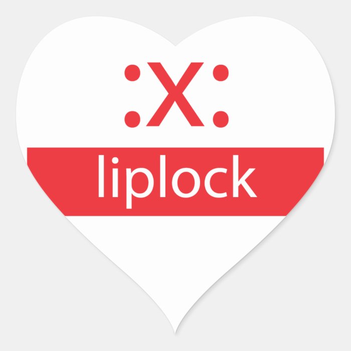 Typography Fun Emoticon Liplock Heart Stickers