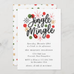 Typography Fun Jingle and Mingle Christmas Party Invitation