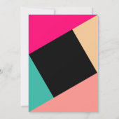Typography geometric color block baby shower invitation (Back)