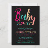 Typography geometric color block baby shower invitation (Front)