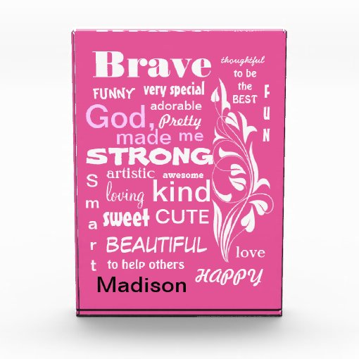 Typography Girl Name Descriptive Word Art Design Photo Block Zazzle