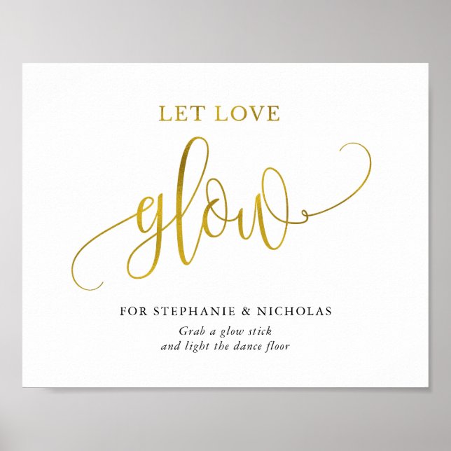 Typography gold let love glow poster (Front)